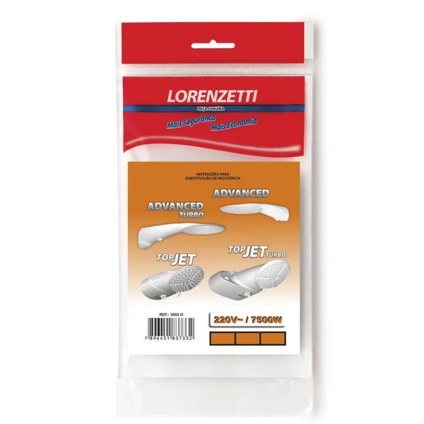 Resistência Ducha Lorenzetti Top Jet e Advanced 220v 7500w
