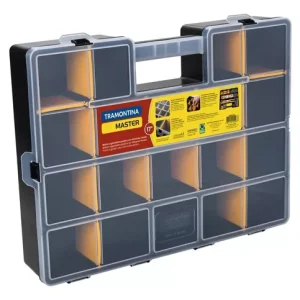 Maleta Plástica Organizadora Master 17'' Com Divisórias Amarelo e Preto Tramontina
