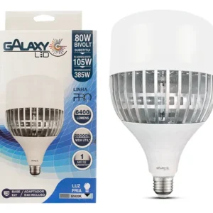 Lâmpada Led 80w Bulbo E27 C/adaptador E40 6500k Branco Frio Cor da luz Branco-frio