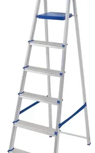 Escada 6 Degraus Alumínio Doméstica Dobravel Forte Reforçada MOR