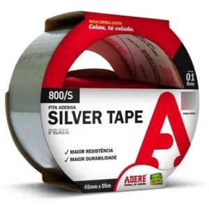 Fita Adesiva Silver Tape Prata 45mm X 5m Adere Cor Cinza-escuro