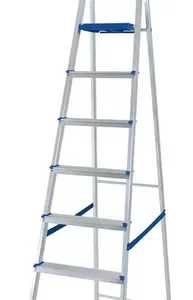 Escada Alumínio 7 Degraus Tesoura Capacidade 120 Kg Mor Cor Prateado
