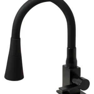 Torneira Cozinha Gourmet Quadrada Flexível 2 Jatos Preta C70